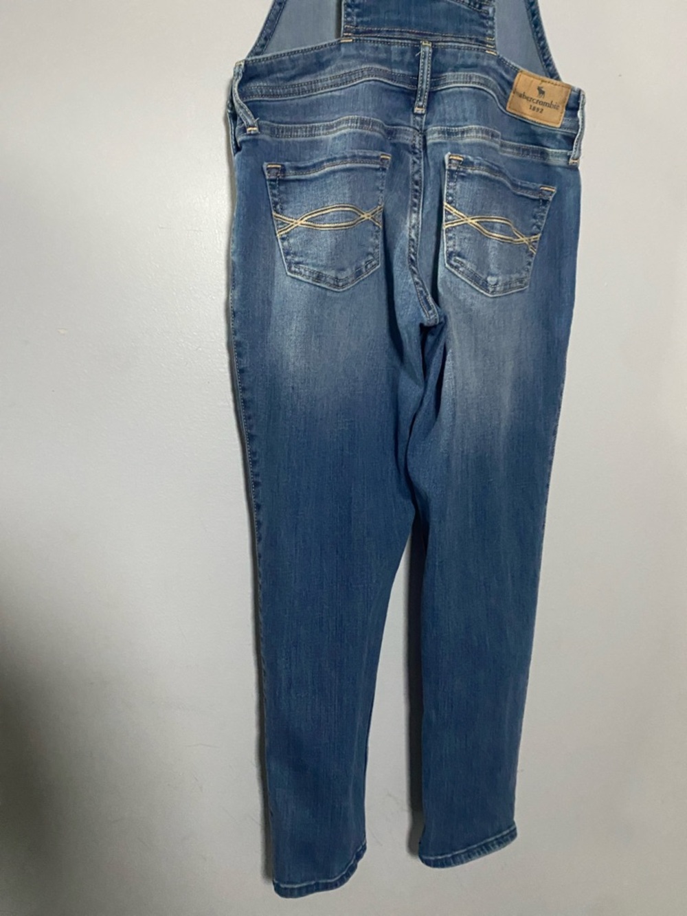 Abercrombie Kids Overalls Girls 9/10 Blue Jean Distressed Denim Classic Cowgirl - Picture 7 of 13